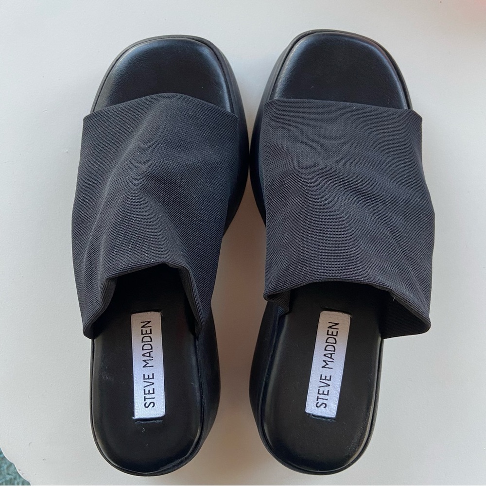 Steve Madden Platform Black Sandals Size 37